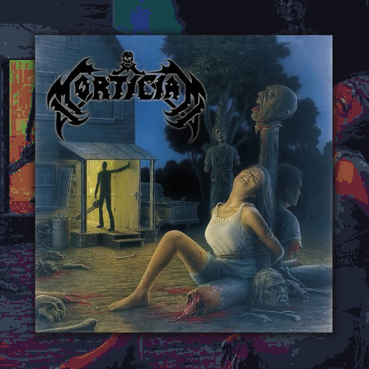 ‘Mortician’ - Chainsaw Dismemberment LP (Black/Blue Splatter Vinyl)